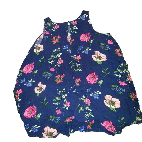 5/$25 Old Navy Navy Floral Tank Top - Picture 5 of 5